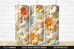 3D Flower Colored Daisy 20/30oz Skinny Tumbler Product Image 1