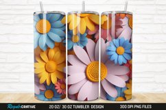3D Flower Colored Daisy 20/30oz Skinny Tumbler Product Image 1