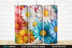 3D Flower Colored Daisy 20/30oz Skinny Tumbler Product Image 1