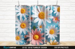 3D Flower Colored Daisy 20/30oz Skinny Tumbler Product Image 1