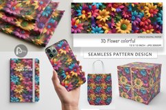 Digital Paper 3D Flower colorful Product Image 1