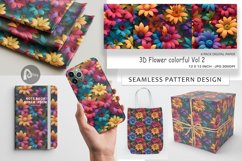 Digital Paper 3D Flower colorful Product Image 1