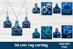 3d flower cow tag earring sublimation design, 3d flower sublimation, cow tag earring bundle, 3d flower earring, earring template png.