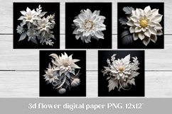 3d flower digital paper bundle, 3d flower scrapbooking digital paper, 3d flower background bundle.