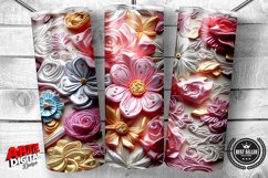 3D Embroidered Flowers 20 oz Skinny Tumbler Sublimation 2023 Product Image 1