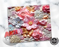 3D Embroidered Flowers 20 oz Skinny Tumbler Sublimation 2023 Product Image 2