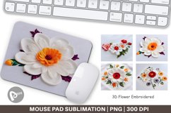 Mouse Pad 3D Flower Embroidered Product Image 1