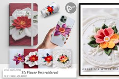 Digital Paper 3D Flower Embroidered Product Image 1