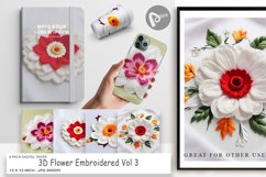 Digital Paper 3D Flower Embroidered Product Image 1