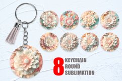 3D flower pastel color Keychain Background| Keyring Product Image 1