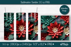 3d Flower tumbler Christmas 3D Tumbler wrap png sublimation Product Image 1