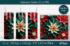 3d Flower tumbler Christmas 3D Tumbler wrap png sublimation Product Image 1