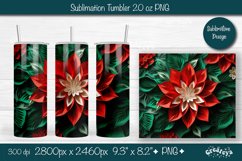 3d Flower tumbler Christmas 3D Tumbler wrap png sublimation Product Image 1