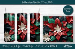 3d Flower tumbler Christmas 3D Tumbler wrap png sublimation Product Image 1