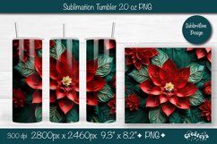 3d Flower tumbler Christmas 3D Tumbler wrap png sublimation Product Image 1