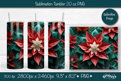 3d Flower tumbler Christmas 3D Tumbler wrap png sublimation Product Image 1