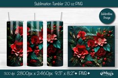 3d Flower tumbler Christmas 3D Tumbler wrap png sublimation Product Image 1