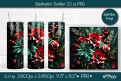 3d Flower tumbler Christmas 3D Tumbler wrap png sublimation Product Image 1