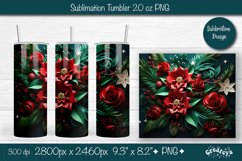 3d Flower tumbler Christmas 3D Tumbler wrap png sublimation Product Image 1