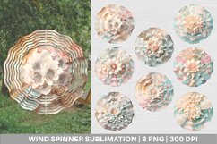 3D Flower quilling pastel color Wind Spinner | Sublimation Product Image 1