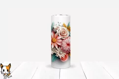 3d Floral Tumbler Wrap Design for Sublimation