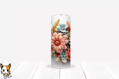 3d Floral Tumbler Wrap Design for Sublimation