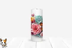 3d Floral Tumbler Wrap Design for Sublimation