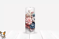 3d Floral Tumbler Wrap Design for Sublimation