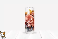 3d Floral Tumbler Wrap Design for Sublimation