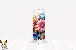 3d Floral Tumbler Wrap Design for Sublimation