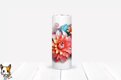 3d Floral Tumbler Wrap Design for Sublimation3d Floral Tumbler Wrap Design for Sublimation