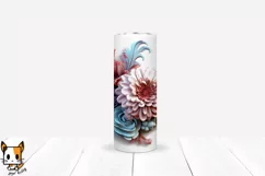 3d Floral Tumbler Wrap Design for Sublimation