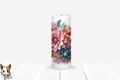3d Floral Tumbler Wrap Design for Sublimation