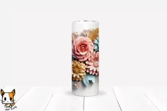 3d Floral Tumbler Wrap Design for Sublimation