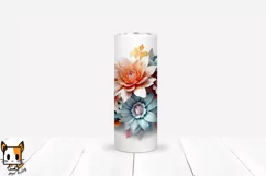 3d Floral Tumbler Wrap Design for Sublimation