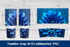 3d blue flower 40 oz tumbler sublimation design, 3d flower tumbler sublimation, flower tumbler design wrap 40 Oz.