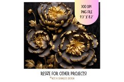 3d Flower Tumbler Wrap | Black Tumbler 3d Sublimation Design