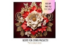 3d Flower Tumbler Wrap | Christmas Sublimation Tumbler Wrap