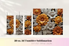 3d Flower Tumbler Wrap  Floral 3d Sublimation Tumbler Wrap