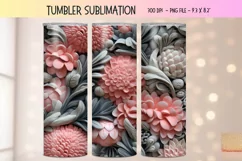 3d Flower Tumbler Wrap | Floral 3d Sublimation Tumbler Wrap
