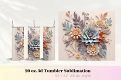 3d Flower Tumbler Wrap | Floral 3d Sublimation Tumbler Wrap