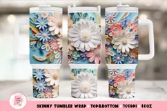 3D Flower  Tumbler Wrap, 40 oz tumbler wrap, 3D Flower  Tumbler Wrap, 3D Flower Png