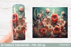 3d flower sublimation design being used as a 20oz tumbler sublimation print