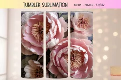 3d Flower Tumbler Wrap Peony Tumbler 3d Sublimation Design