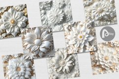 3D Flower White | Digital Paper Product Image 3