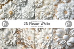 3D Flower White | Digital Paper Product Image 2
