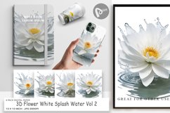 Digital Paper 3D Flower White Product Image 1