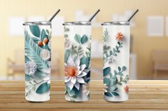 3D Floral Tumbler Wrap | Flower Tumbler Wrap PNG | Full Wrap Design | 20oz Tumbler Wraps, 3D Floral Tumbler Wrap, 3D Flowers 20 oz Skinny Tumbler