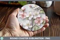 Gorgeous3D Flowers Round Coaster design.