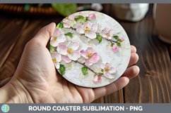 Gorgeous3D Flowers Round Coaster design.